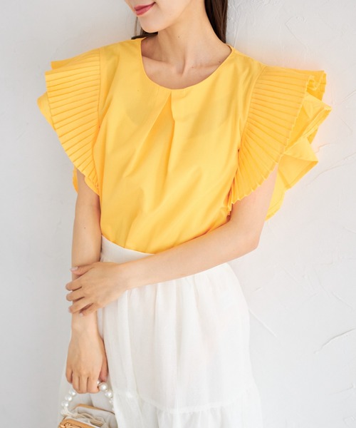 tocco closet(トッコ クローゼット)の「【ZOZO限定】プリーツスリーブブラウス(シャツ/ブラウス・レディース・グレー/オフホワイト/ブルー/イエロー/グリーン/ピンク・M)」の5枚目の写真
