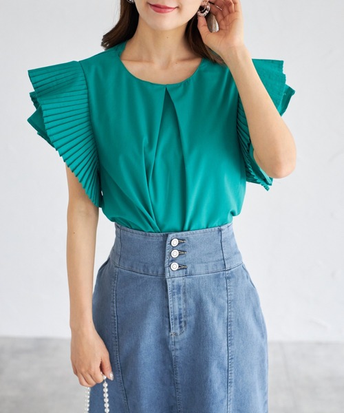 tocco closet(トッコ クローゼット)の「【ZOZO限定】プリーツスリーブブラウス(シャツ/ブラウス・レディース・グレー/オフホワイト/ブルー/イエロー/グリーン/ピンク・M)」の15枚目の写真