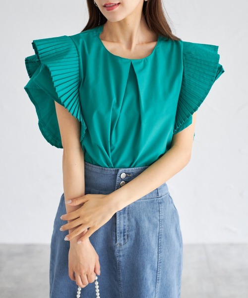 tocco closet(トッコ クローゼット)の「【ZOZO限定】プリーツスリーブブラウス(シャツ/ブラウス・レディース・グレー/オフホワイト/ブルー/イエロー/グリーン/ピンク・M)」の16枚目の写真