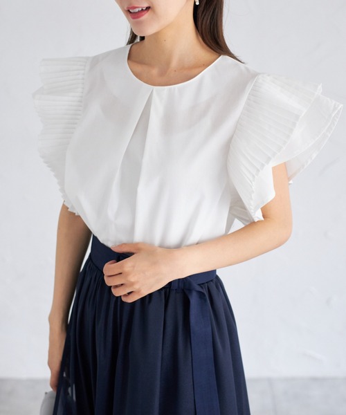 tocco closet(トッコ クローゼット)の「【ZOZO限定】プリーツスリーブブラウス(シャツ/ブラウス・レディース・グレー/オフホワイト/ブルー/イエロー/グリーン/ピンク・M)」の8枚目の写真