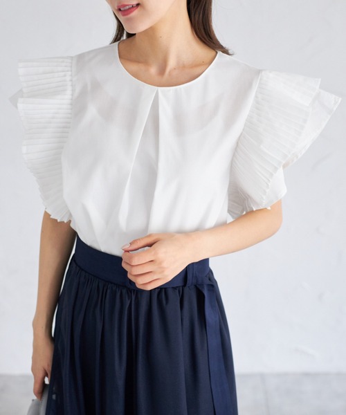 tocco closet(トッコ クローゼット)の「【ZOZO限定】プリーツスリーブブラウス(シャツ/ブラウス・レディース・グレー/オフホワイト/ブルー/イエロー/グリーン/ピンク・M)」の9枚目の写真