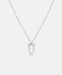 【メトロシティ】リンクスターリングシルバーホワイトネックレス