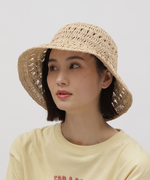 LAKOLE（ラコレ）の「透かしペーパーMIXハット / 100136（ハット・レディース・ベージュ/ブラック/ブルー・FREE）」の3枚目の写真