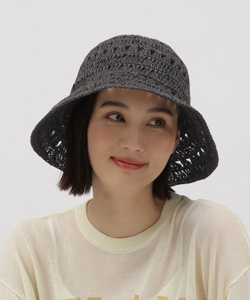 LAKOLE（ラコレ）の「透かしペーパーMIXハット / 100136（ハット・レディース・ベージュ/ブラック/ブルー・FREE）」の2枚目の写真