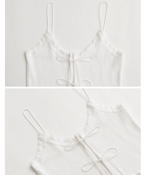 Re:EDIT(リエディ)の「レースネックリボンキャミソール(キャミソール・レディース・ブラック/ホワイト・MEDIUM/LARGE)」の21枚目の写真