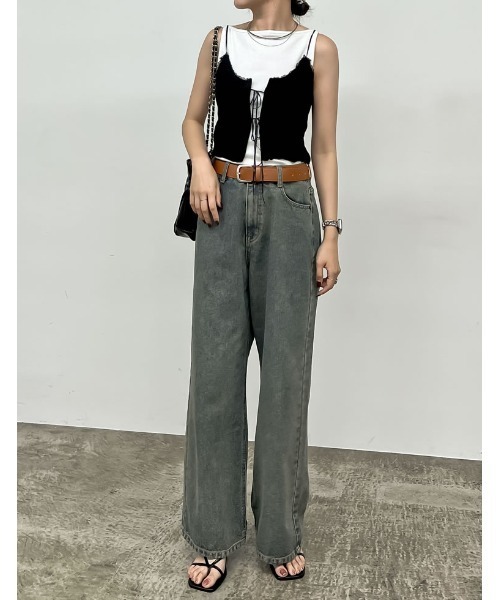 Re:EDIT(リエディ)の「レースネックリボンキャミソール(キャミソール・レディース・ブラック/ホワイト・MEDIUM/LARGE)」の17枚目の写真