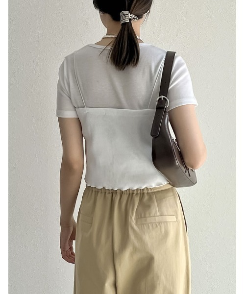 Re:EDIT(リエディ)の「レースネックリボンキャミソール(キャミソール・レディース・ブラック/ホワイト・MEDIUM/LARGE)」の7枚目の写真