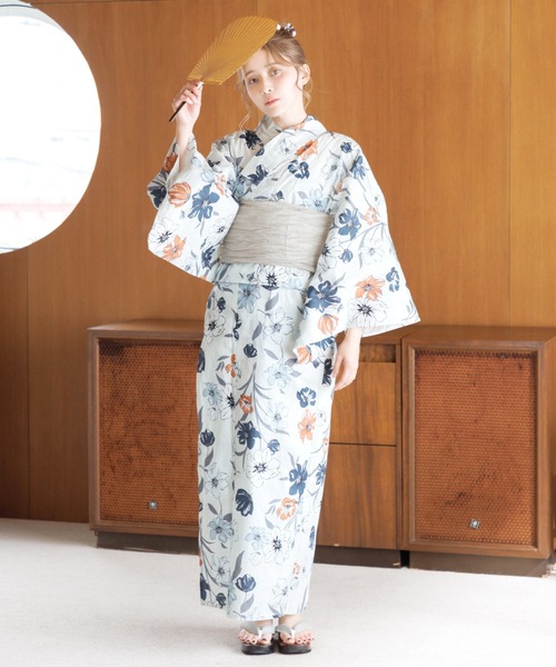 Dita 二部式浴衣3点セット かんたん着付け】二部式浴衣 3点セット（ゆかた・しわへこ帯