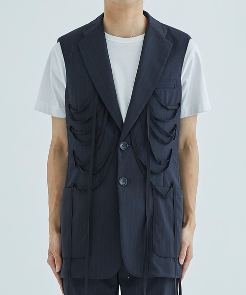 MASU / 23SS/BONE TAILORED VEST/ベスト/44/ウール/NVY/MMSS-VT0323 MASU/エムエーエスユー】BONE TAILORED VEST（ベスト）｜MASU（エム