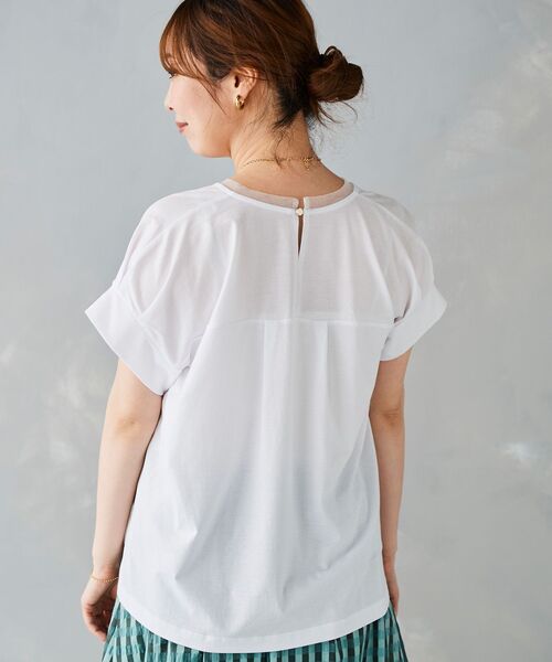 le.coeur blanc(ルクールブラン)の「シルケットタックスリーブプルオーバー(Tシャツ/カットソー・レディース・オフホワイト/ブルー/カーキオリーブ/ブラック・38)」の8枚目の写真