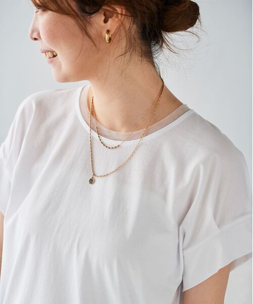 le.coeur blanc(ルクールブラン)の「シルケットタックスリーブプルオーバー(Tシャツ/カットソー・レディース・オフホワイト/ブルー/カーキオリーブ/ブラック・38)」の10枚目の写真