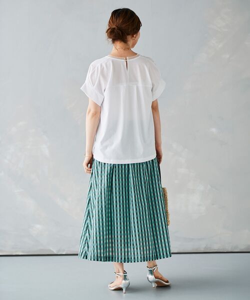 le.coeur blanc(ルクールブラン)の「シルケットタックスリーブプルオーバー(Tシャツ/カットソー・レディース・オフホワイト/ブルー/カーキオリーブ/ブラック・38)」の13枚目の写真