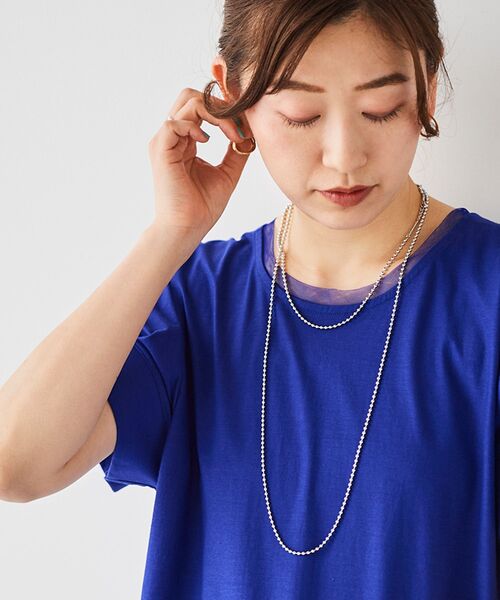 le.coeur blanc(ルクールブラン)の「シルケットタックスリーブプルオーバー(Tシャツ/カットソー・レディース・オフホワイト/ブルー/カーキオリーブ/ブラック・38)」の18枚目の写真
