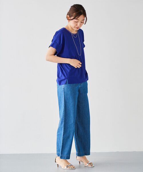 le.coeur blanc(ルクールブラン)の「シルケットタックスリーブプルオーバー(Tシャツ/カットソー・レディース・オフホワイト/ブルー/カーキオリーブ/ブラック・38)」の21枚目の写真