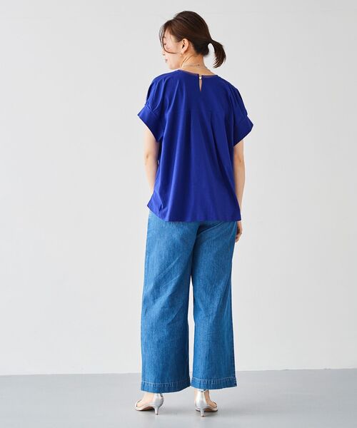 le.coeur blanc(ルクールブラン)の「シルケットタックスリーブプルオーバー(Tシャツ/カットソー・レディース・オフホワイト/ブルー/カーキオリーブ/ブラック・38)」の22枚目の写真