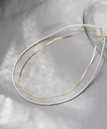 ANEMONE | 小粒パール×チェーン2連ネックレス(ネックレス)