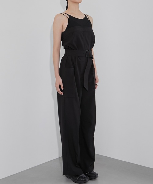 LE CIEL BLEU(ルシェルブルー)の「ベルテッドサファリジャンプスーツ / Belted Safari Jumpsuit(サロペット/オーバーオール・レディース・ベージュ/ブラック・36/38)」の5枚目の写真