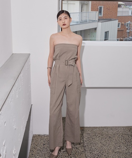 LE CIEL BLEU(ルシェルブルー)の「ベルテッドサファリジャンプスーツ / Belted Safari Jumpsuit(サロペット/オーバーオール・レディース・ベージュ/ブラック・36/38)」の14枚目の写真