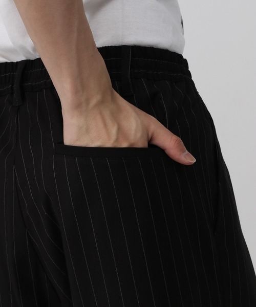 RAGEBLUE（レイジブルー）の「ストライプタックワイドスラックス/イージーパンツ（スラックス・メンズ・ネイビー/ブラック・MEDIUM/LARGE）」の16枚目の写真