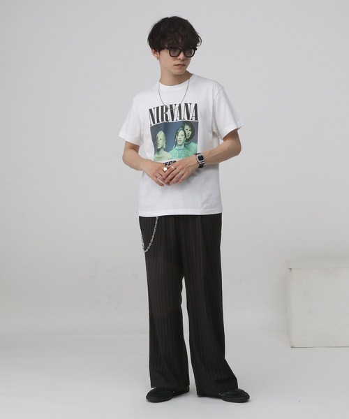 RAGEBLUE（レイジブルー）の「ストライプタックワイドスラックス/イージーパンツ（スラックス・メンズ・ネイビー/ブラック・MEDIUM/LARGE）」の9枚目の写真