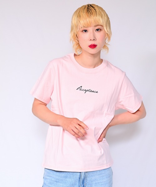 Alite cloth(アリーテクロス)の「ロゴTシャツ Acceptance(Tシャツ/カットソー・レディース・ブラック/ホワイト/ベージュ/グレー/オレンジ/ピンク/ブルー/グリーン・FREE)」の7枚目の写真