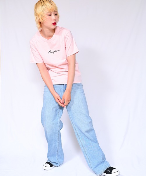 Alite cloth(アリーテクロス)の「ロゴTシャツ Acceptance(Tシャツ/カットソー・レディース・ブラック/ホワイト/ベージュ/グレー/オレンジ/ピンク/ブルー/グリーン・FREE)」の11枚目の写真