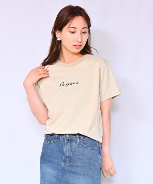 Alite cloth(アリーテクロス)の「ロゴTシャツ Acceptance(Tシャツ/カットソー・レディース・ブラック/ホワイト/ベージュ/グレー/オレンジ/ピンク/ブルー/グリーン・FREE)」の22枚目の写真