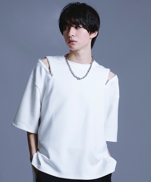 Ellno Loset（エルノロゼット）の「ショルダージップTシャツ（T