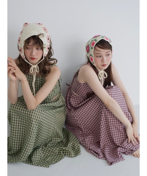 JUMELLE(ジュメロ)の「gingham cami op(ワンピース・レディース・グリーン/ピンク・MEDIUM)」の12枚目の写真
