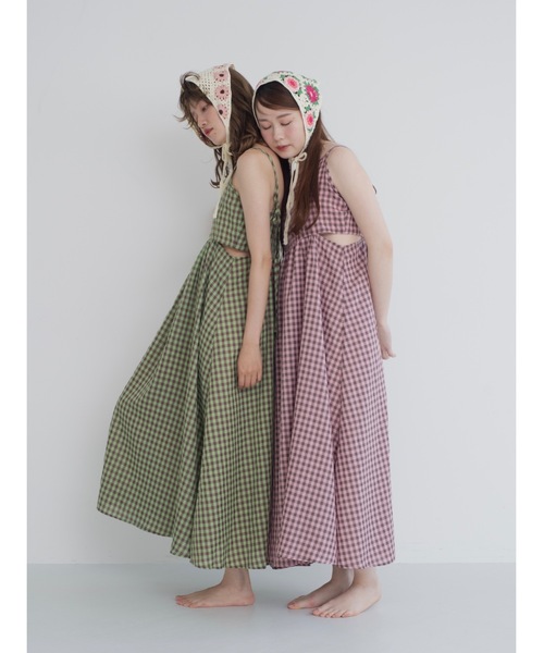 JUMELLE(ジュメロ)の「gingham cami op(ワンピース・レディース・グリーン/ピンク・MEDIUM)」の9枚目の写真