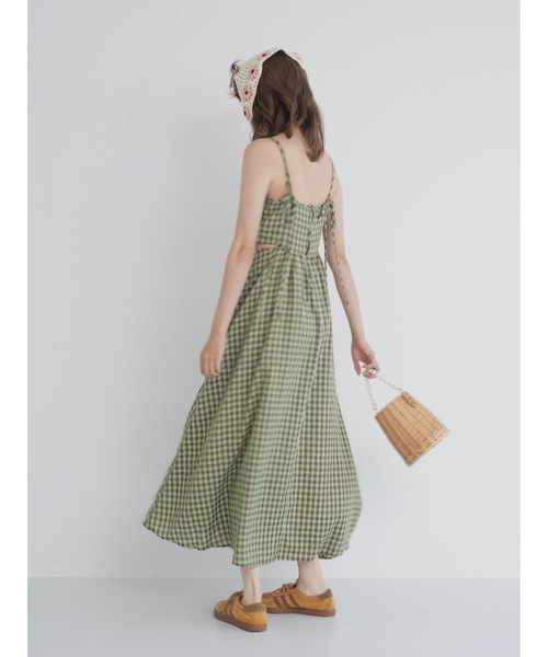 JUMELLE(ジュメロ)の「gingham cami op(ワンピース・レディース・グリーン/ピンク・MEDIUM)」の5枚目の写真