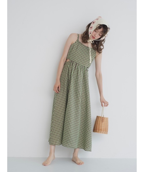 JUMELLE(ジュメロ)の「gingham cami op(ワンピース・レディース・グリーン/ピンク・MEDIUM)」の20枚目の写真