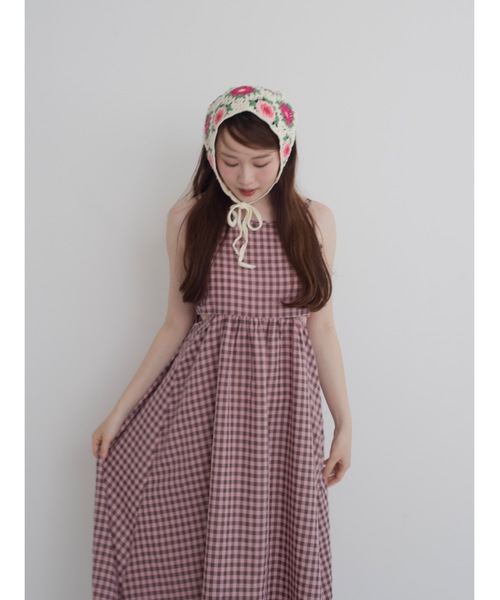 JUMELLE(ジュメロ)の「gingham cami op(ワンピース・レディース・グリーン/ピンク・MEDIUM)」の3枚目の写真