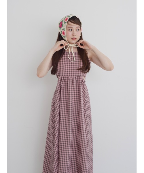 JUMELLE(ジュメロ)の「gingham cami op(ワンピース・レディース・グリーン/ピンク・MEDIUM)」の4枚目の写真