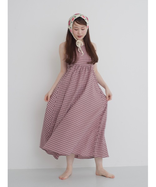 JUMELLE(ジュメロ)の「gingham cami op(ワンピース・レディース・グリーン/ピンク・MEDIUM)」の16枚目の写真