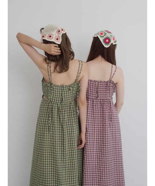 JUMELLE(ジュメロ)の「gingham cami op(ワンピース・レディース・グリーン/ピンク・MEDIUM)」の22枚目の写真