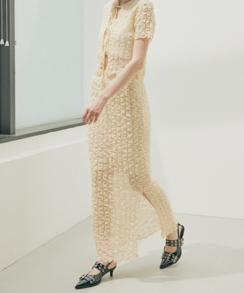 AURALEE オーラリー シアー スカートPINK BEIGE 美品 AURALEE