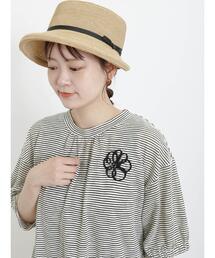 Samansa Mos2 | 胸元花柄テープ刺繍カットソー(Tシャツ/カットソー)