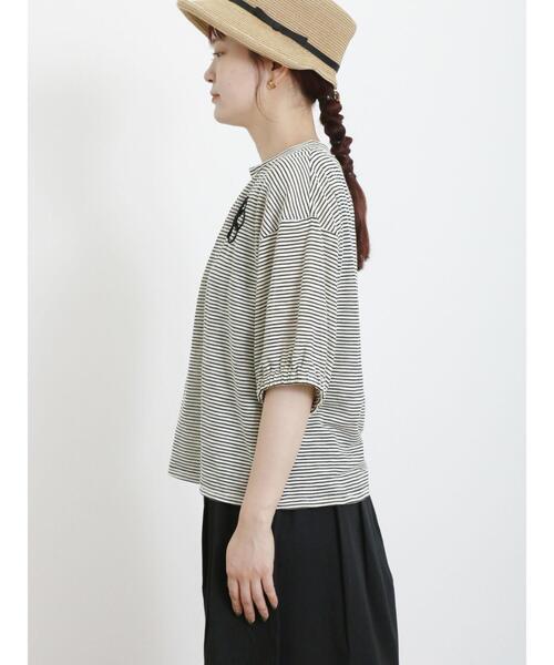 Samansa Mos2（サマンサ モスモス）の「胸元花柄テープ刺繍カットソー（Tシャツ/カットソー・レディース・ブラック/チャコールグレー/オフホワイト・F）」の17枚目の写真