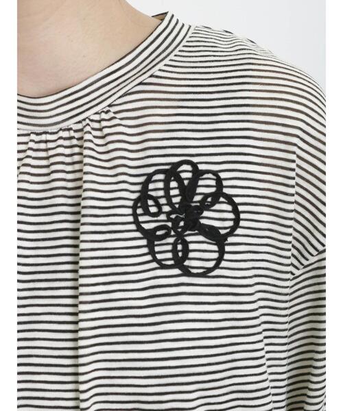 Samansa Mos2（サマンサ モスモス）の「胸元花柄テープ刺繍カットソー（Tシャツ/カットソー・レディース・ブラック/チャコールグレー/オフホワイト・F）」の14枚目の写真