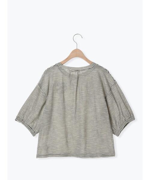 Samansa Mos2（サマンサ モスモス）の「胸元花柄テープ刺繍カットソー（Tシャツ/カットソー・レディース・ブラック/チャコールグレー/オフホワイト・F）」の6枚目の写真