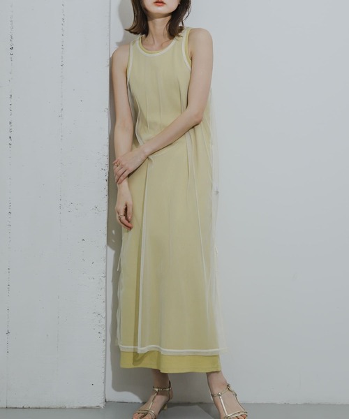 SENSE OF PLACE by URBAN RESEARCH（センスオブプレイスバイアーバンリサーチ）の「2WAYチュールレイヤードカットワンピース（ワンピース・レディース・ブラック/イエロー/ブルー系その他・ONE）」の3枚目の写真