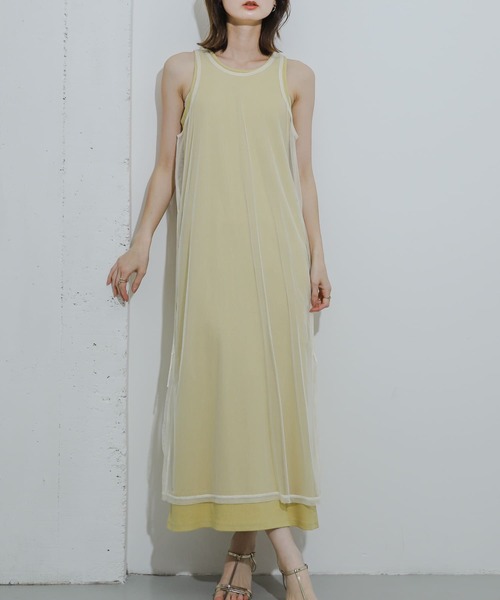 SENSE OF PLACE by URBAN RESEARCH（センスオブプレイスバイアーバンリサーチ）の「2WAYチュールレイヤードカットワンピース（ワンピース・レディース・ブラック/イエロー/ブルー系その他・ONE）」の4枚目の写真