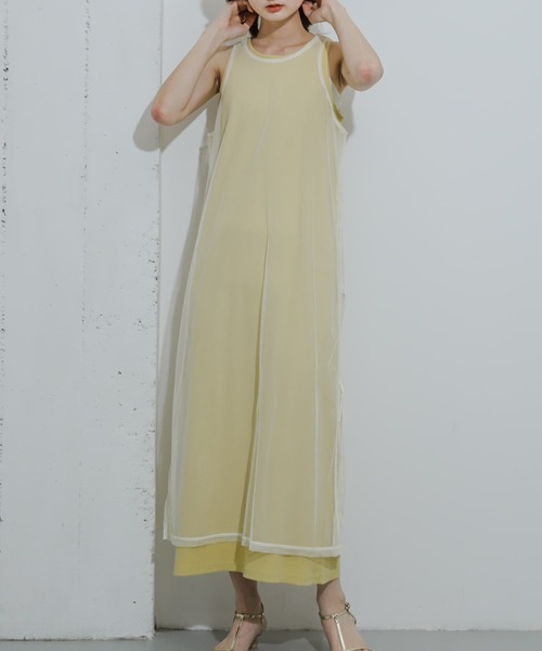 SENSE OF PLACE by URBAN RESEARCH（センスオブプレイスバイアーバンリサーチ）の「2WAYチュールレイヤードカットワンピース（ワンピース・レディース・ブラック/イエロー/ブルー系その他・ONE）」の5枚目の写真