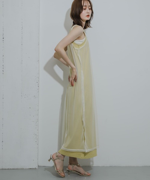 SENSE OF PLACE by URBAN RESEARCH（センスオブプレイスバイアーバンリサーチ）の「2WAYチュールレイヤードカットワンピース（ワンピース・レディース・ブラック/イエロー/ブルー系その他・ONE）」の6枚目の写真