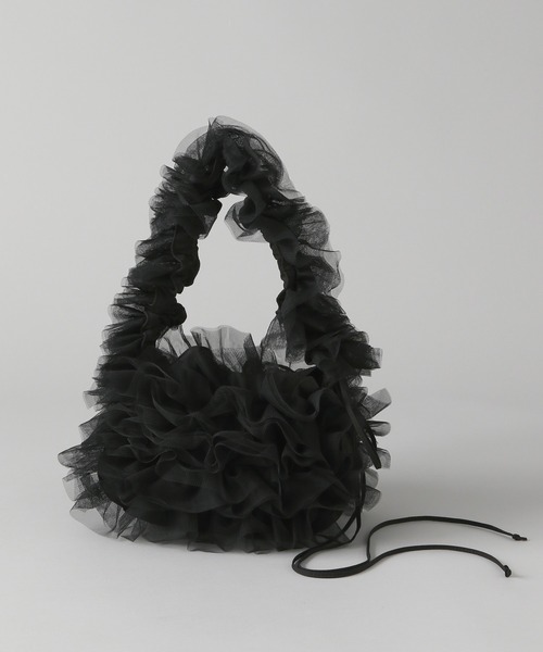 A part by（アパートバイ）の「【WEB限定】2WAYフリルバッグ（ショルダーバッグ・レディース・ブラック/アイボリー/グレー・FREE）」の3枚目の写真