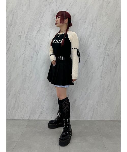 jouetie(ジュエティ)の「ロゴジャガードラグランニット(ニット/セーター・レディース・ブラック/レッド/ピンク・MEDIUM)」の4枚目の写真