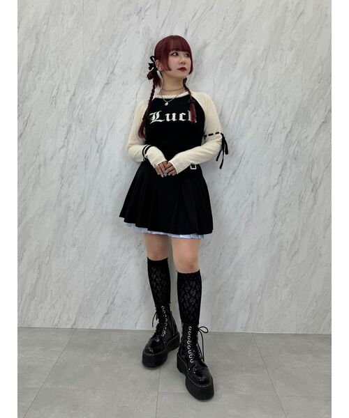 jouetie(ジュエティ)の「ロゴジャガードラグランニット(ニット/セーター・レディース・ブラック/レッド/ピンク・MEDIUM)」の5枚目の写真