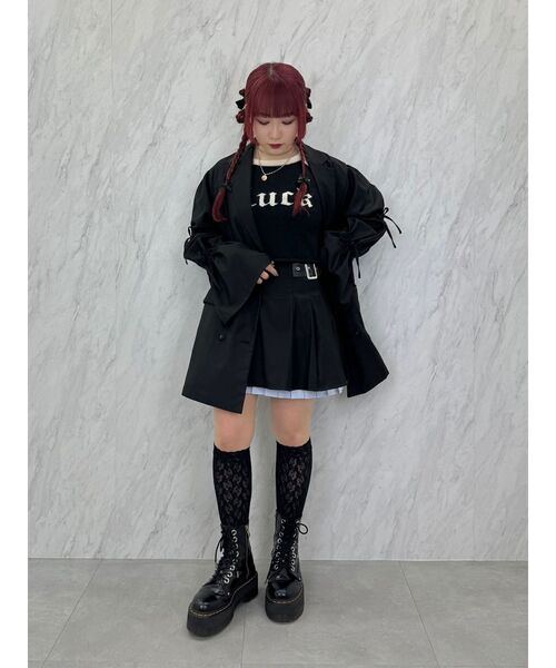 jouetie(ジュエティ)の「ロゴジャガードラグランニット(ニット/セーター・レディース・ブラック/レッド/ピンク・MEDIUM)」の6枚目の写真
