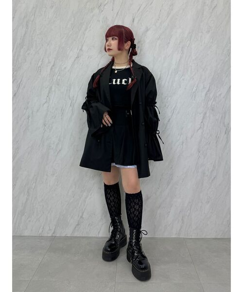 jouetie(ジュエティ)の「ロゴジャガードラグランニット(ニット/セーター・レディース・ブラック/レッド/ピンク・MEDIUM)」の7枚目の写真